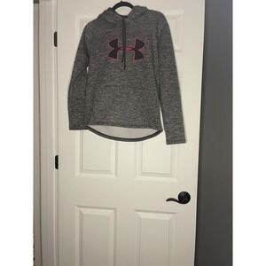 Under Armour Storm Hoodie Pullover Sweatshirt Gray Pink Logo Small NWT